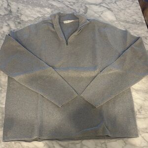 Everlane Men's Light Gray Zip-Up Sweater